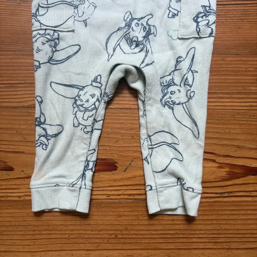 Disney Dumbo ribbed long sleeve henley top long pant pajamas one piece SIZE 12M‎